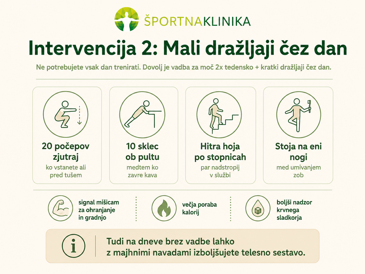 Mali dražljaji čez dan: preproste navade za več mišic po 50. letu