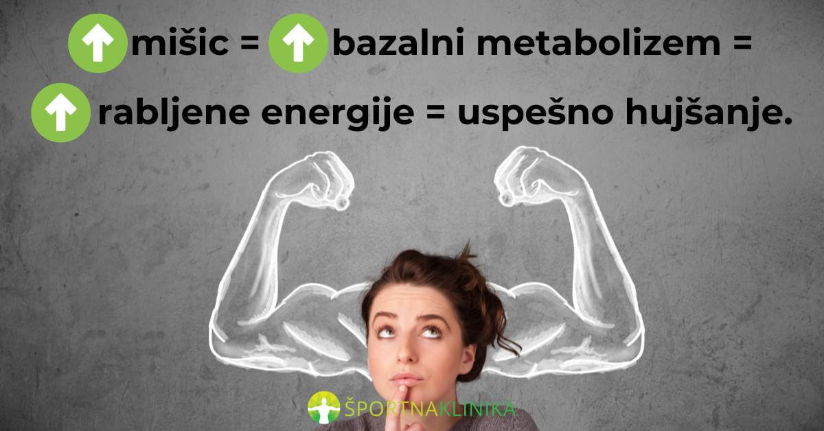 Infografika - Povezava med mišično maso in hujšanjem