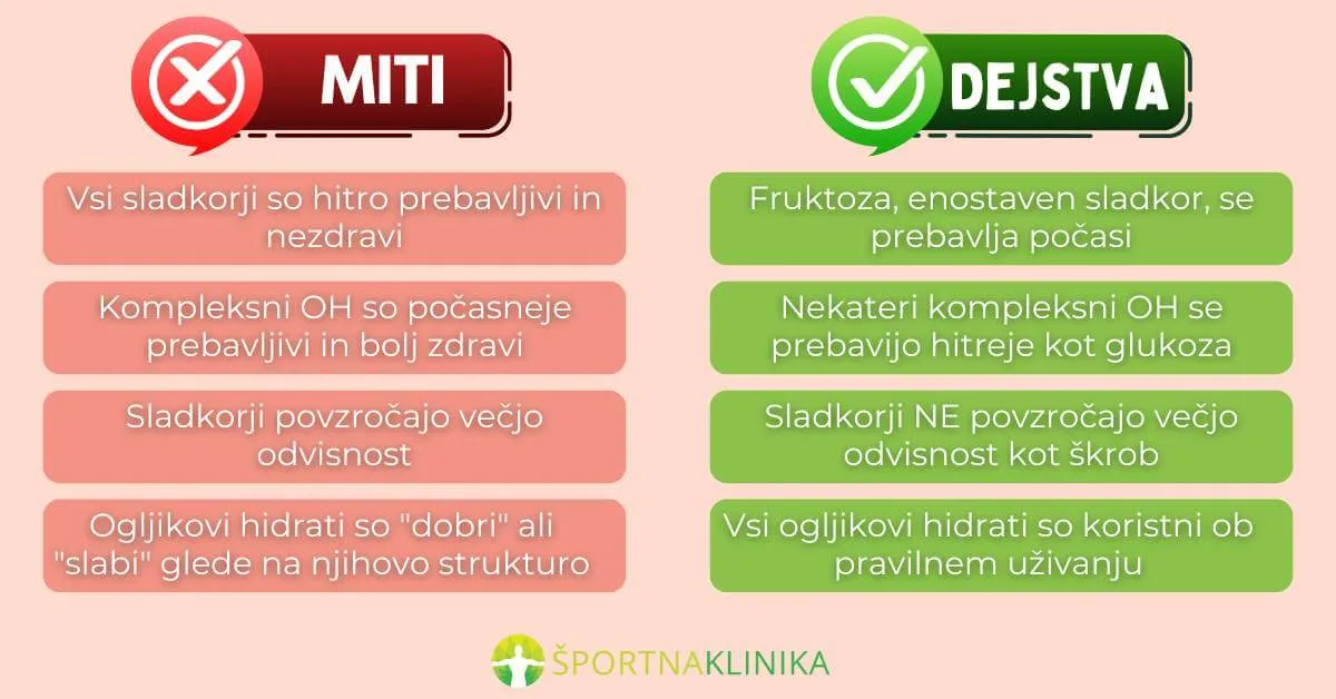 Infografika - Miti in dejstva o ogljikovih hidratih Infografika - Miti in dejstva o ogljikovih hidratih