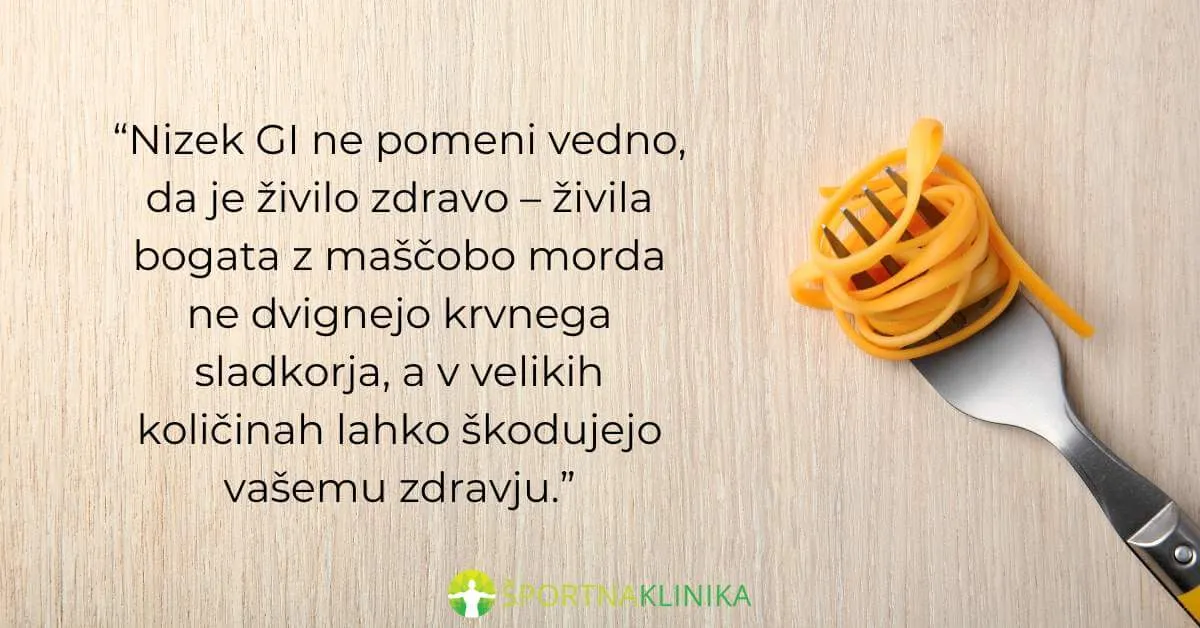 Infografika - Nizek glikemični indeks ne pomeni, da je živilo zdravo Infografika - Nizek glikemični indeks ne pomeni, da je živilo zdravo