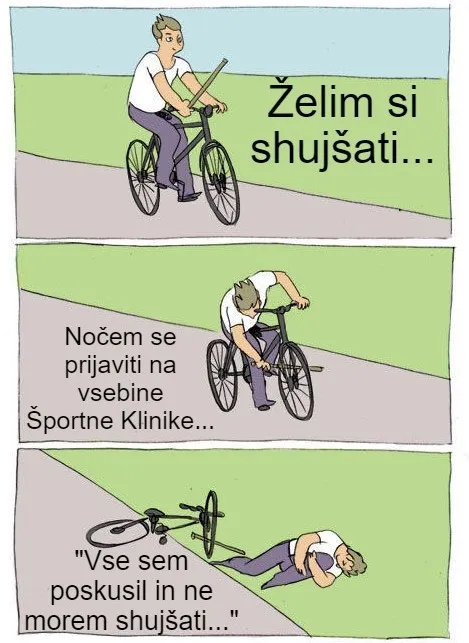 Meme - Zakaj se prijaviti na brezplačno izobraževanje Športne Klinike Meme - Zakaj se prijaviti na brezplačno izobraževanje Športne Klinike