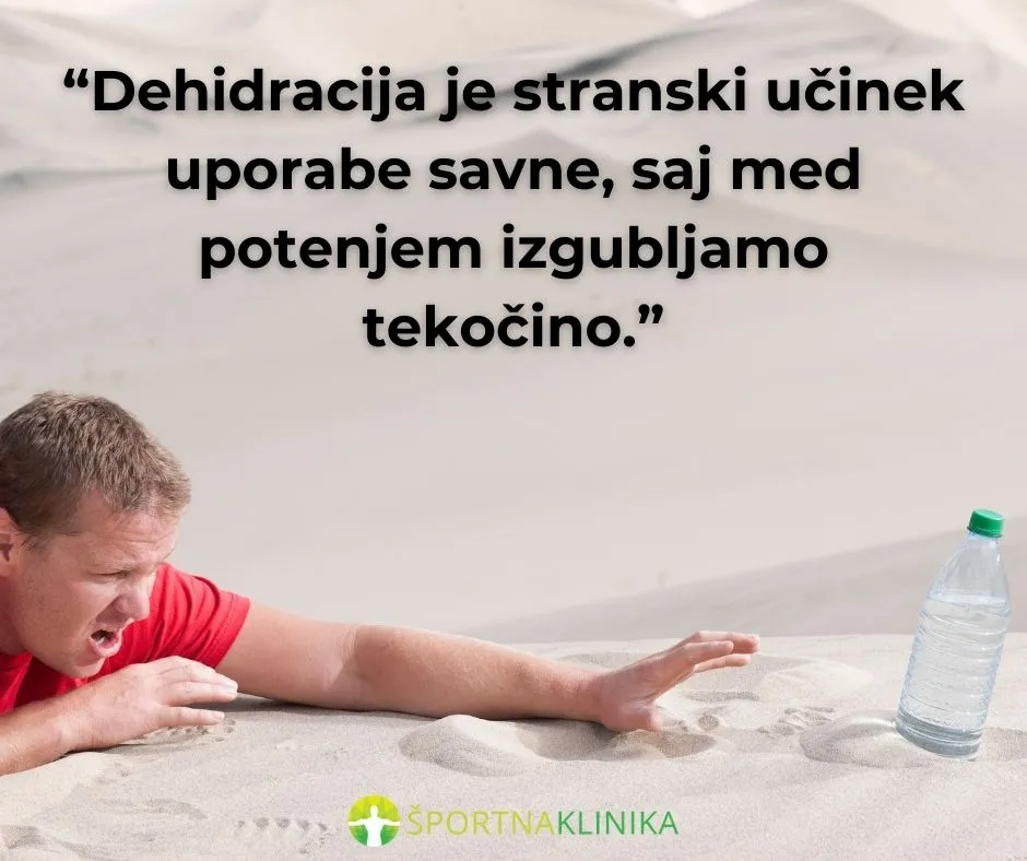 Infografika - Dehidracija stranski učnek savne Infografika - Dehidracija stranski učnek savne
