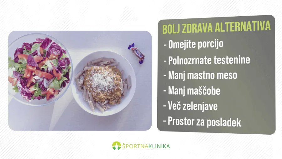 bolj zdrav primer kosila testenine z mletim mesom